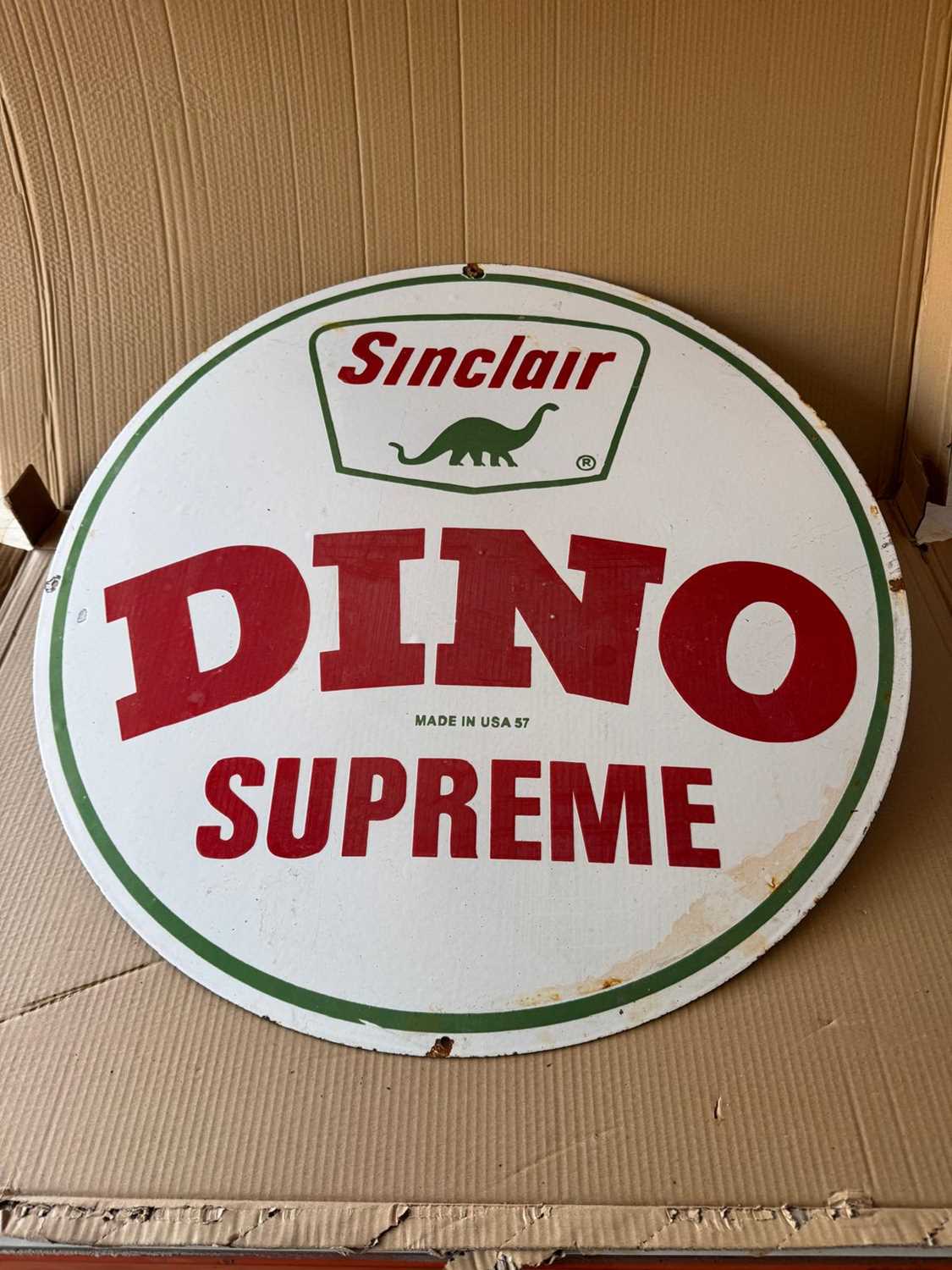 Lot 181 - DINO SUPREME ENAMEL SIGN 30" DIA