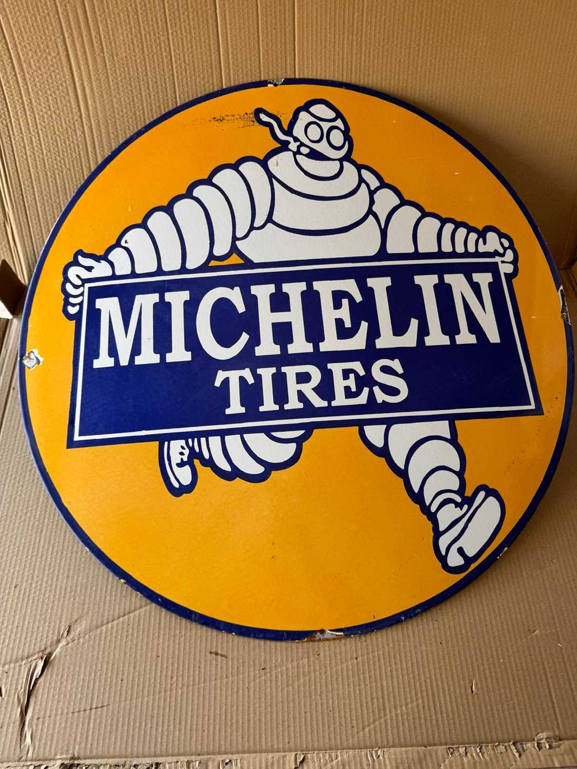 Lot 223 - MICHELIN TIRES ENAMEL SIGN 30" DIA