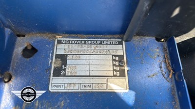 Lot 820 - 2003 MG TF 135 COOL BLUE