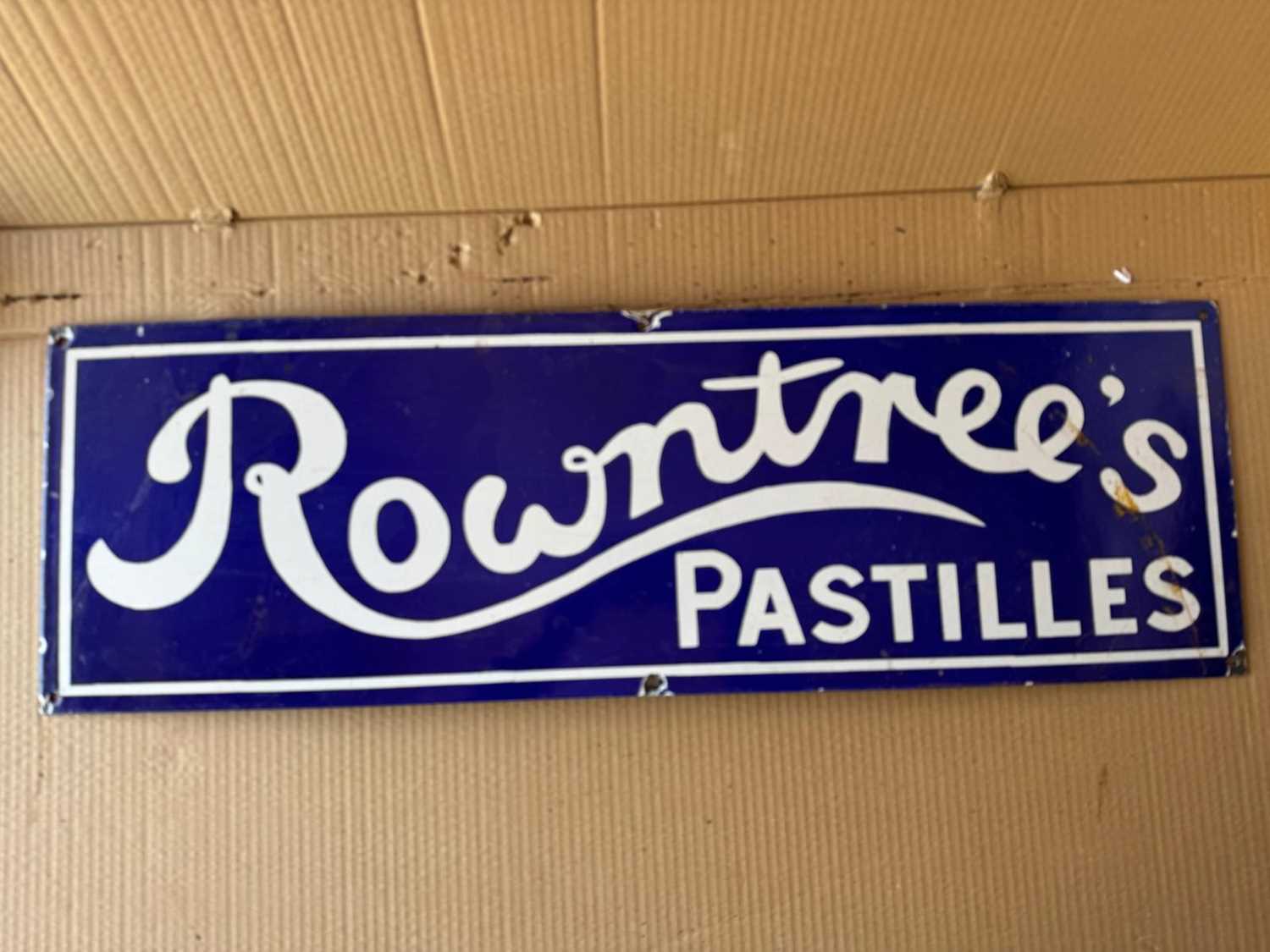Lot 265 - ROWNTREE'S PASTILLES ENAMEL SIGN 29.5" X 9.5"