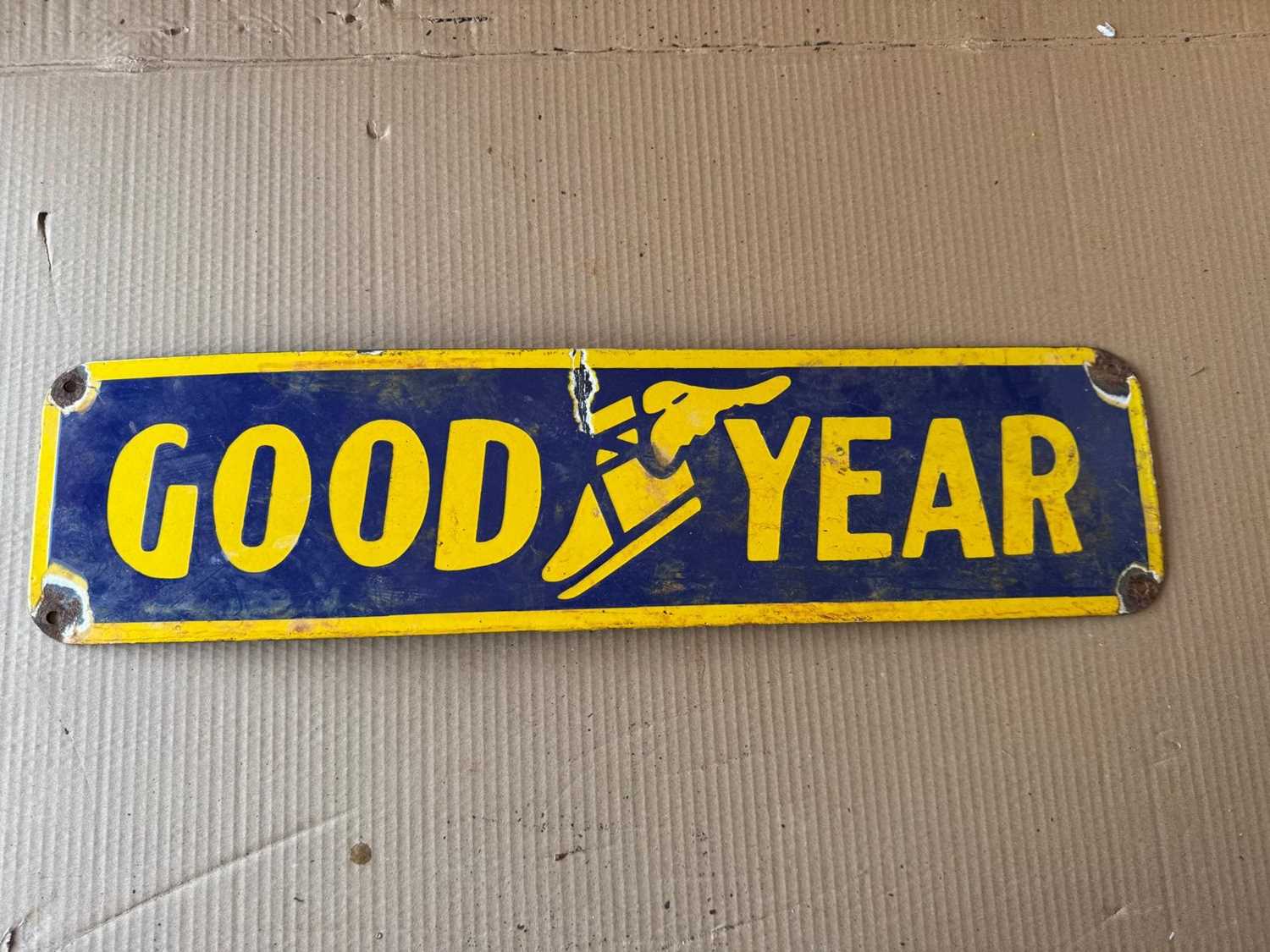 Lot 269 - GOOD YEAR ENAMEL SIGN 24" X 6"