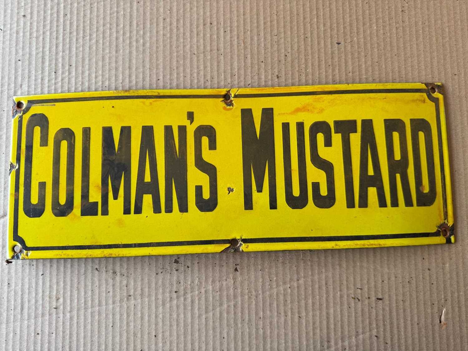 Lot 379 - COLMAN'S MUSTARD ENAMEL SIGN 16