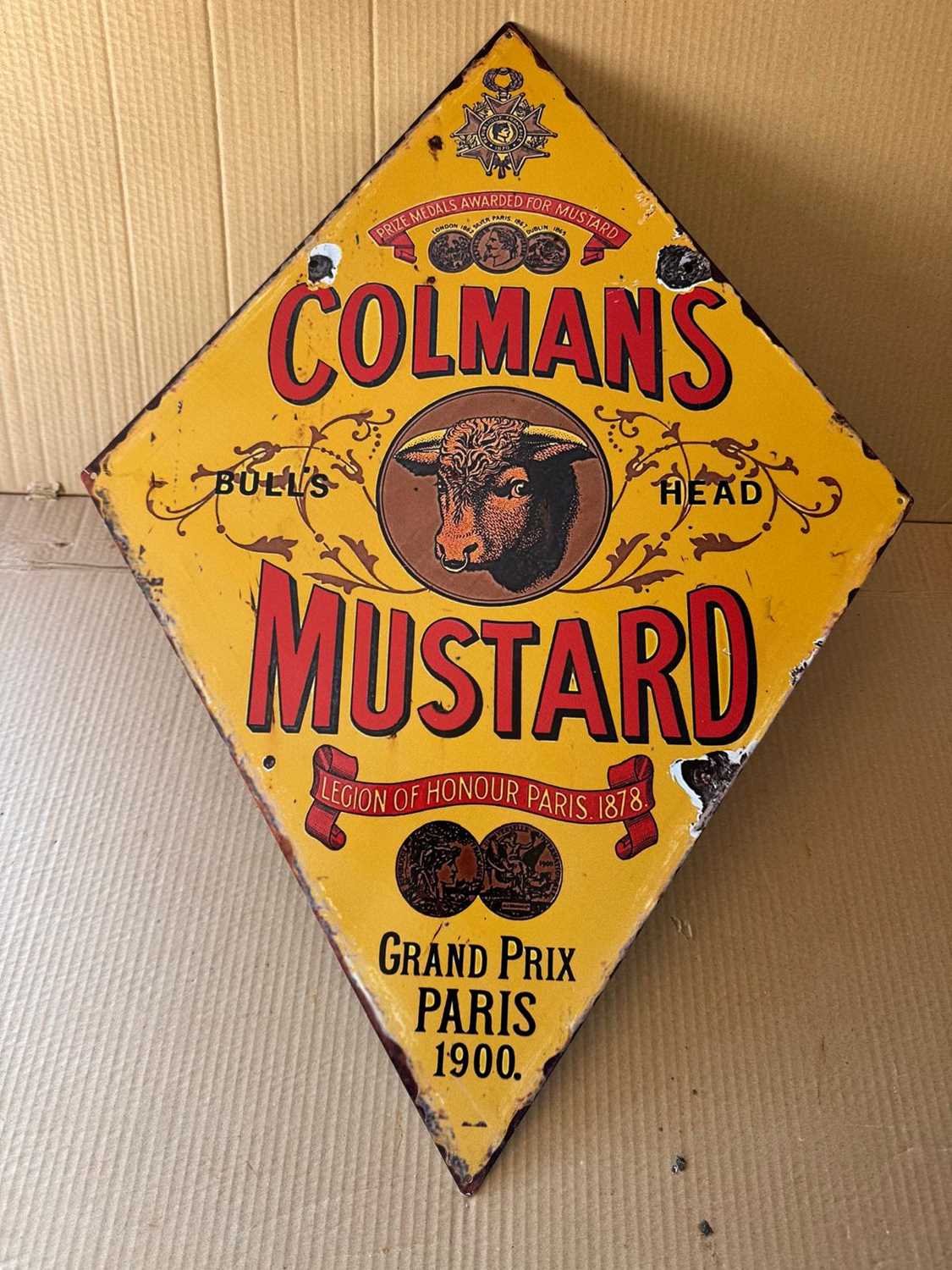 Lot 569 - COMANS MUSTARD REPRO SIGN 27.5" X 19.5"