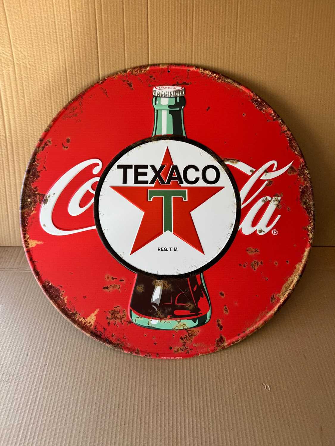 Lot 623 - TEXACO COCA COLA REPRO SIGN 23.5