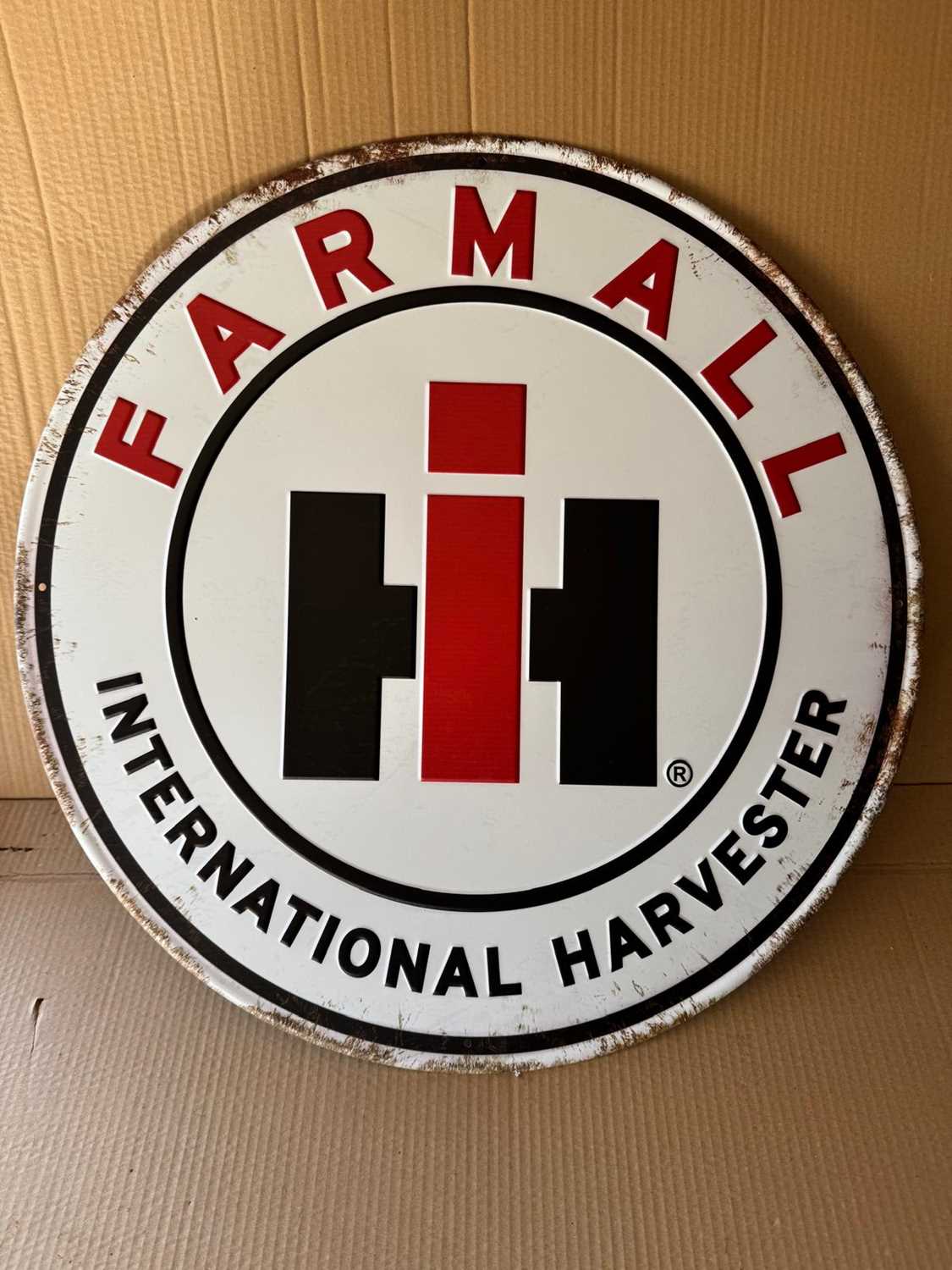 Lot 631 - FARMALL INTERNATIONAL HARVESTER REPRO SIGN 24" DIA