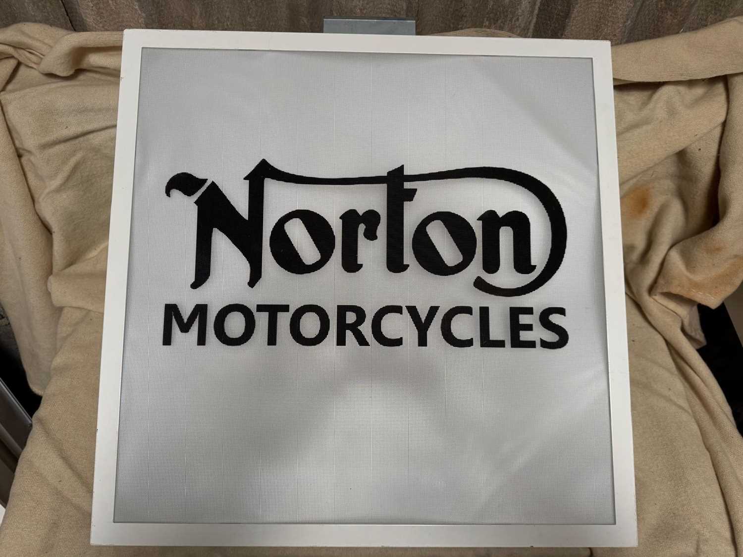Lot 659 - NORTON MOTORCYCLES LIGHT UP SIGN 23" X 23"
