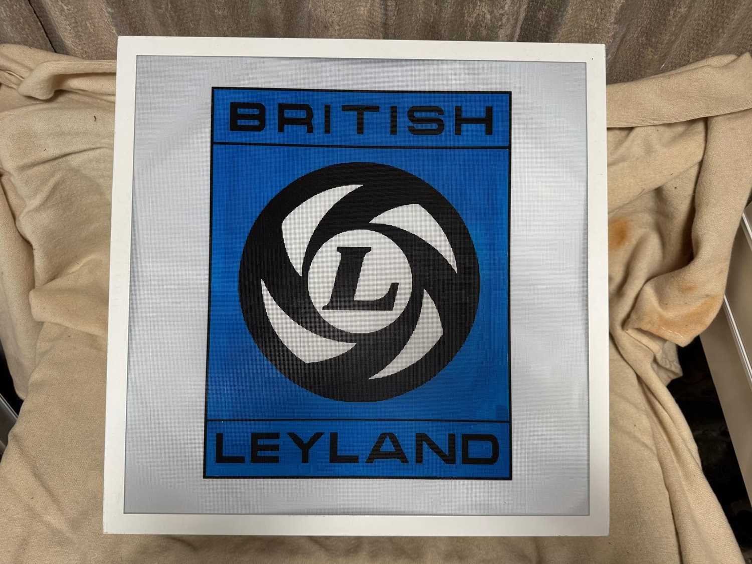 Lot 215 - BRITISH LEYLAND LIGHT UP SIGN 23" X 23"