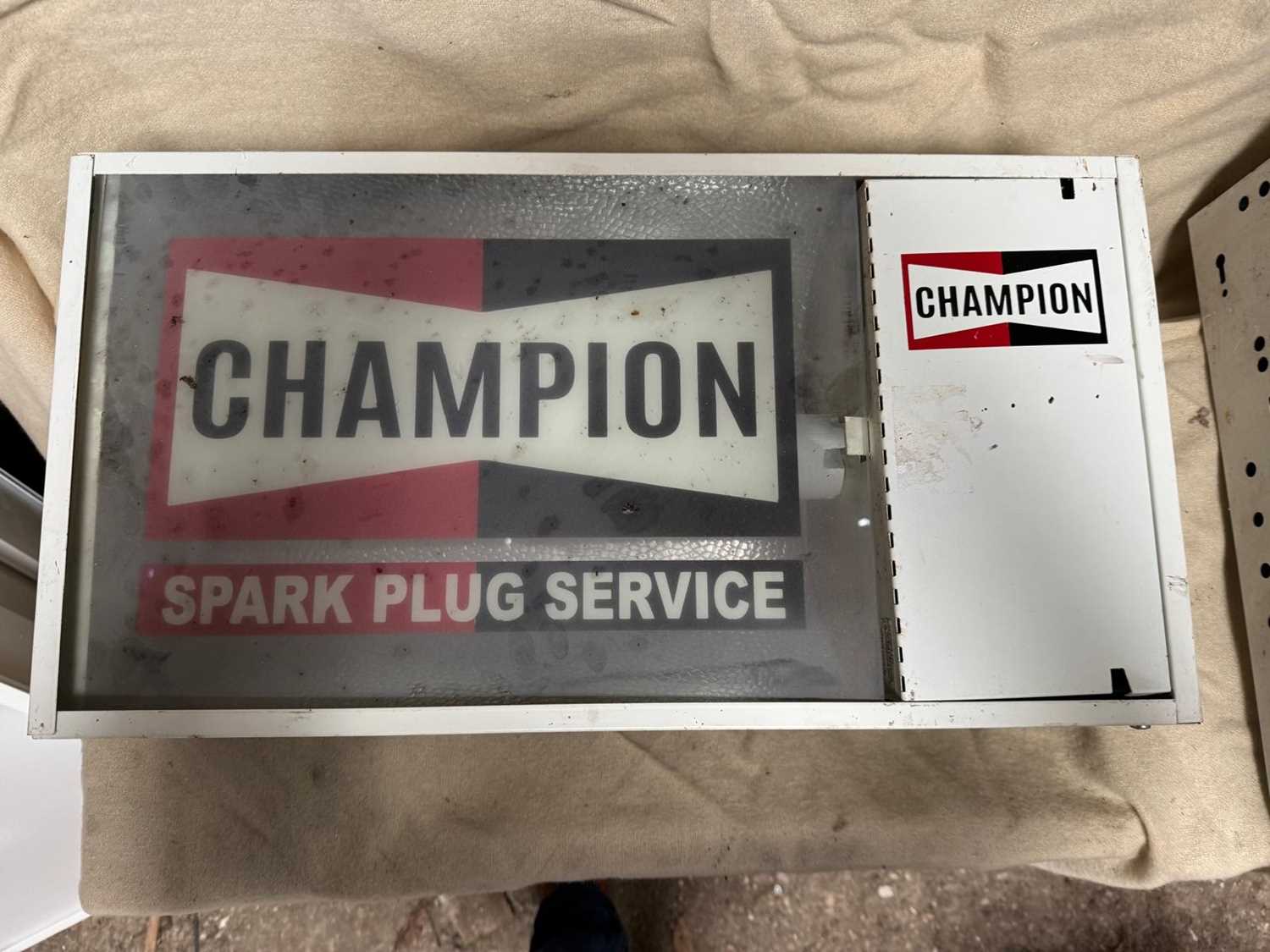 Lot 725 - CHAMPION SPARK PLUGS LIGHT UP SIGN 24