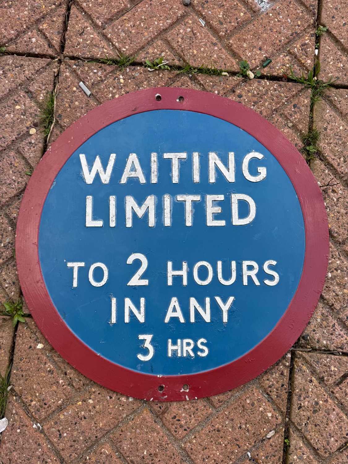 Lot 255 - WAITING LIMITED SIGN 20" DIA