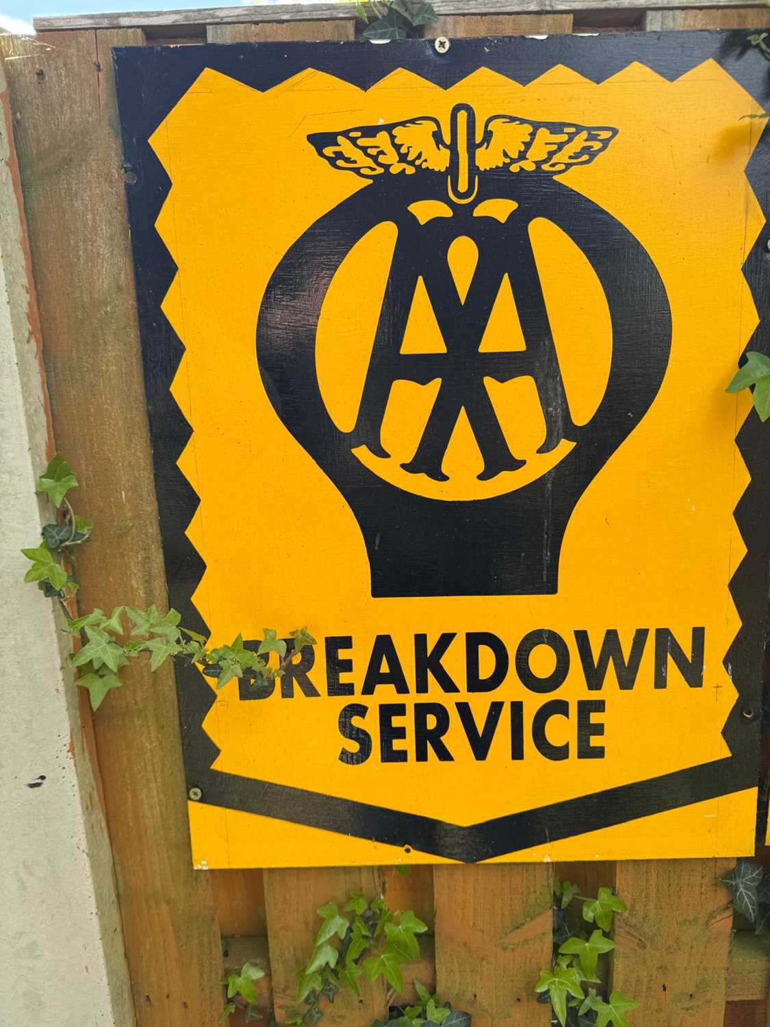 Lot 113 - AA BREAKDOWN SERVICE SIGN 24" X 18"