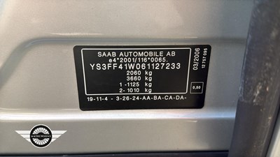 Lot 190 - 2006 SAAB 9-3 VECTOR SPORT TID AUTO
