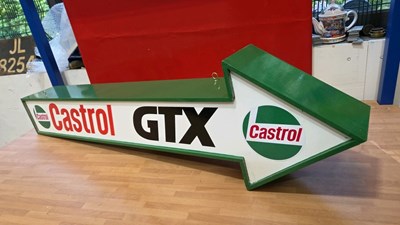 Lot 95 - WOODEN HAND MADE CASTROL GTX ARROW 48" LONG