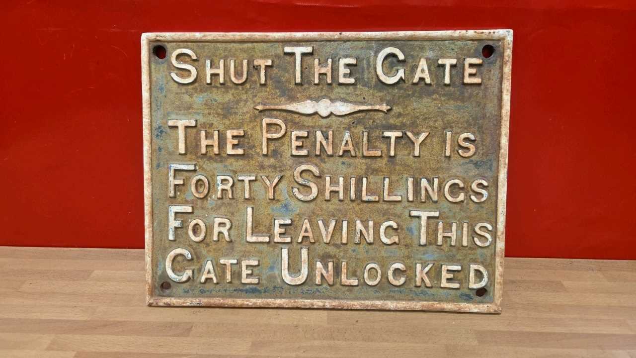 Lot 691 - CAST IRON RAILWAY SIGN