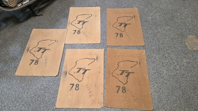 Lot 35 - SELECTION OF HAND PAINTED TT ROAD RACING SIGNS