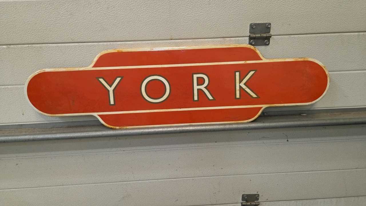 Lot 379 - YORK RAILWAY ENAMEL SIGN 36" X 10"