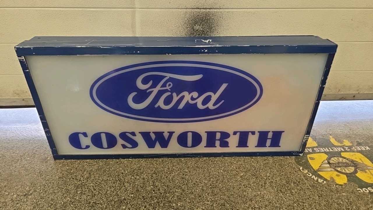 Lot 395 - FORD COSWORTH LIGHT UP SIGN 36" X 16"