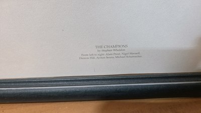 Lot 439 - FOUR FORMULA ONE FRAMED PRINTS / PICTURES