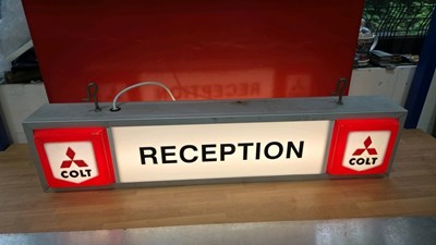 Lot 197 - MITSUBISHI , DOUBLE SIDED LIGHT UP SIGN + ALUMINIUM SIGN