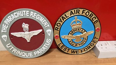 Lot 247 - 3 X CAST IRON ROYAL AIR FORCE SIGNS