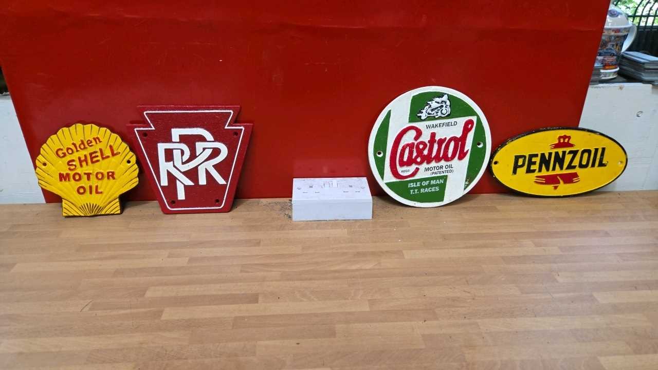 Lot 273 - SET OF 4 CAST IRON SIGNS