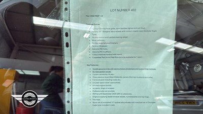 Lot 402 - 2001 MG MGF