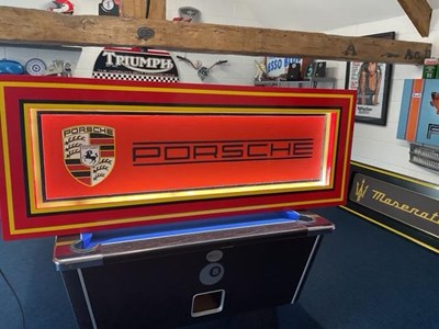Lot 159 - LARGE ILLUMINATED PORSCHE SIGN, 63 INCHES X 24 INCHES
