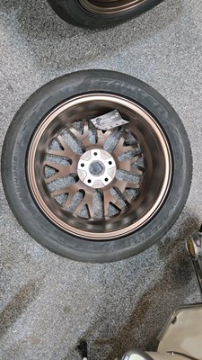 Lot 231 - SET OF 4 VELOCITY ALLOY WHEELS , TYRES & STUDS 22129 18 X 8 O J