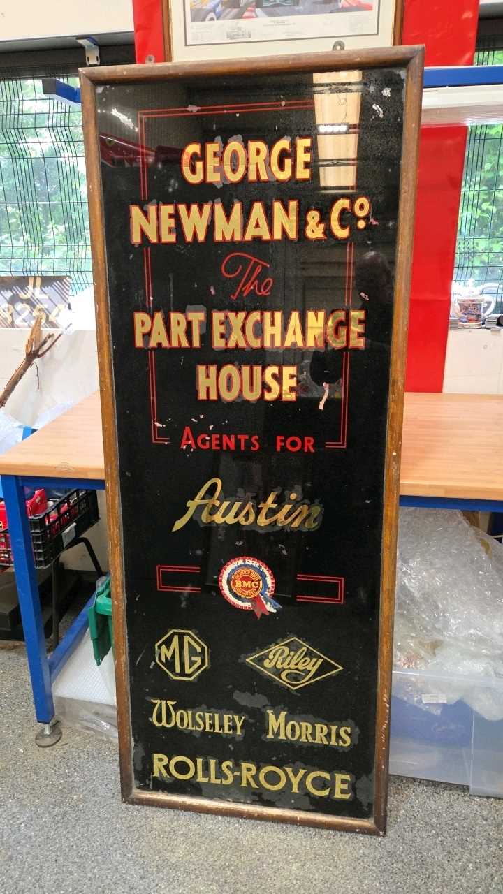 Lot 541 - EARLY 1950'S CAR DEALERSHIP MIRROR 72" X 28"