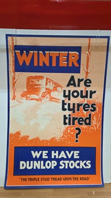 Lot 547 - ORIGINAL DUNLOP WINTER TYRES POSTER 29" X 19"
