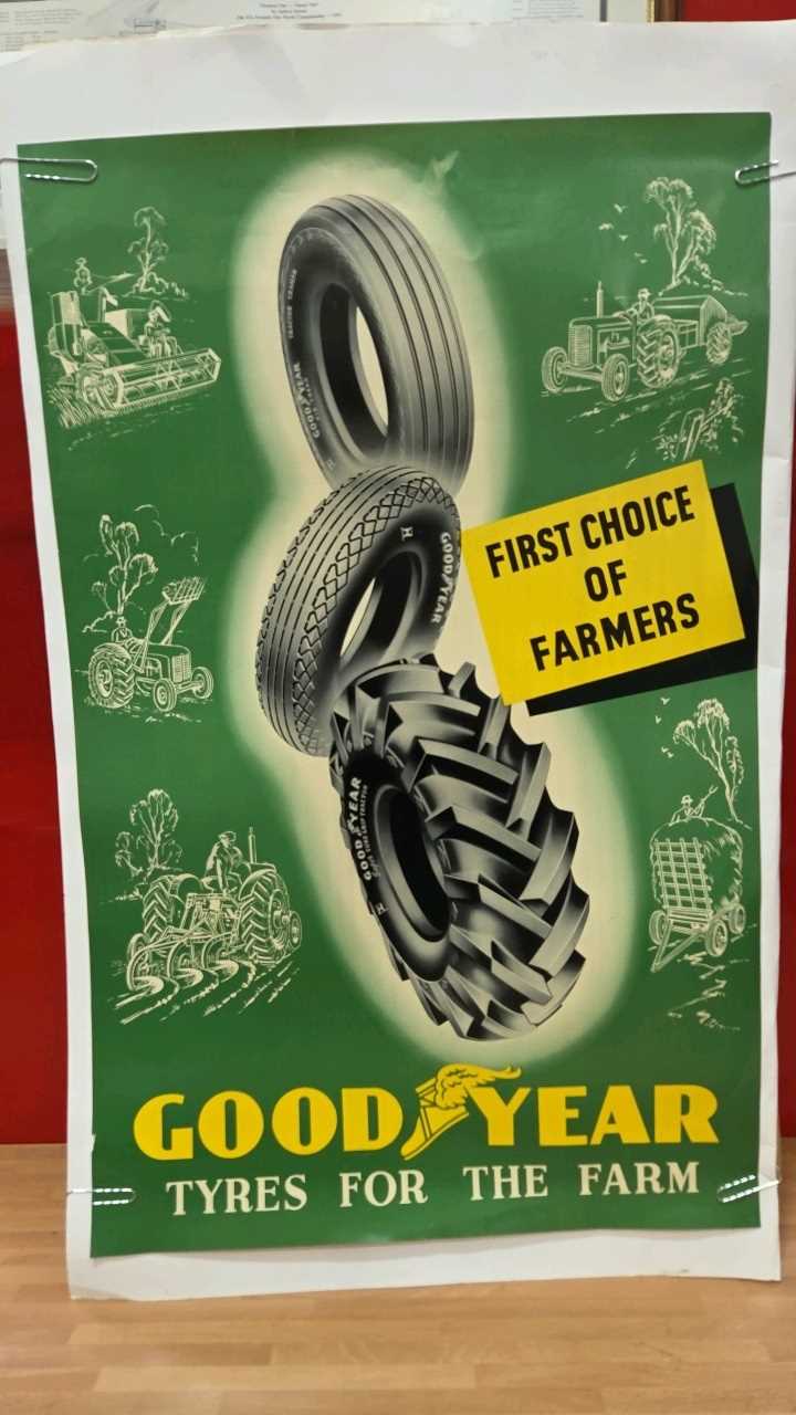 Lot 555 - ORIGINAL GOODYEAR TRACTOR TYRE POSTER 35" X 22"