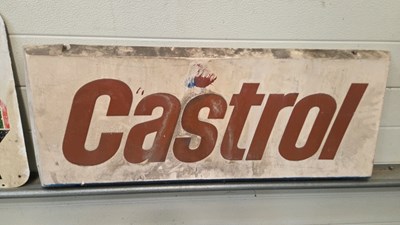 Lot 183 - CHECK YOUR OIL CASTROL GTX ALUMINIUM SIGN & CASTROL FIBRE GLASS SIGN