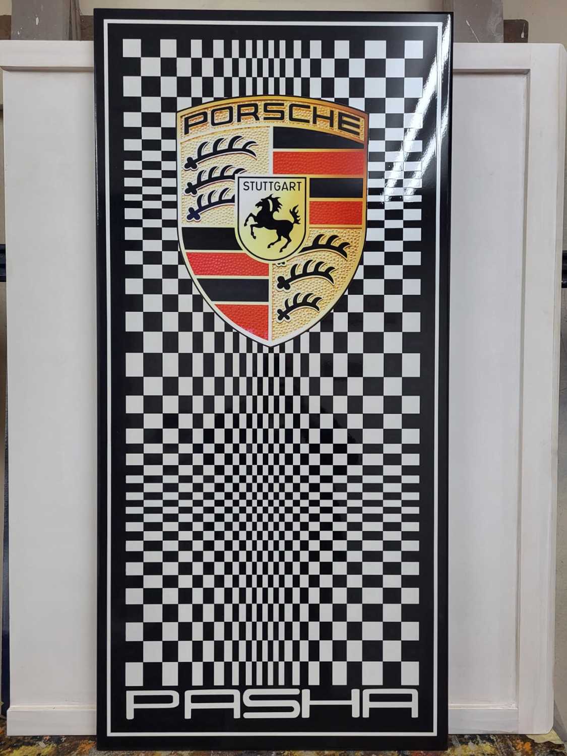 Lot 417 - HANDMADE PORSCHE SIGN 48" x 23"