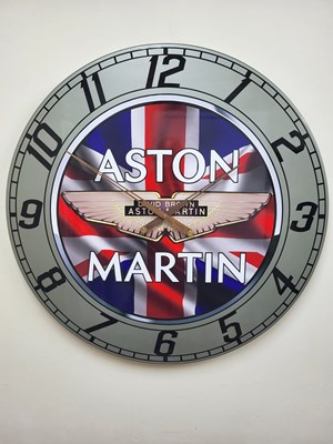 Lot 607 - HANDMADE 32" ASTON MARTIN CLOCK