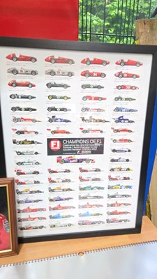 Lot 285 - SELECTION OF FRAMED PRINTS , BOOKS OF FORMULA 1