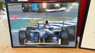 Lot 829 - FRAMED PICTURES OF NIGEL MANSELL & JACQUES VILLENEUVE