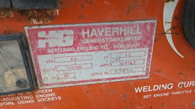Lot 99 - HAVERHILL WELDER GENERATOR 110/220V 4.0 KVA