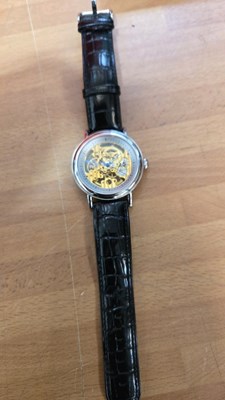 Lot 53 - STUHRLING 24 CARAT GOLD PLATED WATCH
