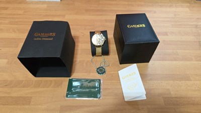 Lot 75 - GAMAGES LADIES DIAMOND 24 CARAT GOLD PLATED WATCH