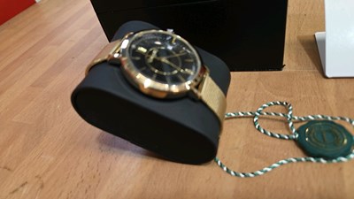Lot 75 - GAMAGES LADIES DIAMOND 24 CARAT GOLD PLATED WATCH