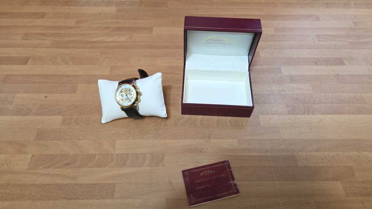 Lot 153 - ROTARY 24 CARAT GOLD PLATED WATCH