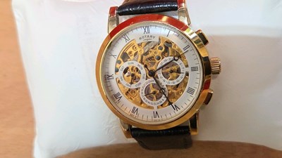 Lot 153 - ROTARY 24 CARAT GOLD PLATED WATCH