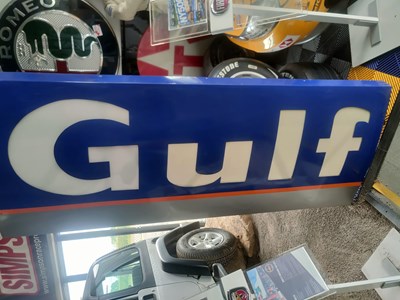Lot 175 - GENUINE ILLUMINATED GULF LONG FORECOURT SIGN 8FT LONG