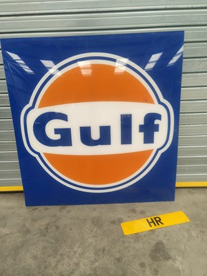 Lot 223 - GENUINE GULF SQUARE FORECOURT SIGN 4FT SQUARE