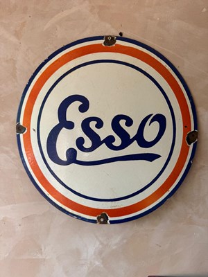 Lot 15 - ESSO ENAMEL SIGN 10" DIA