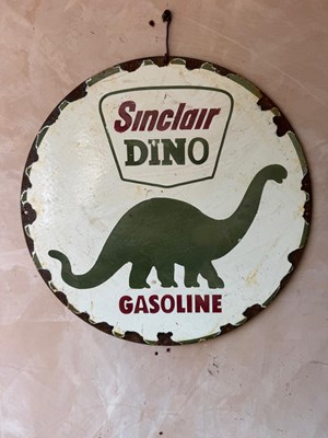 Lot 39 - SINCLAIR DINO GASOLINE ENAMEL SIGN 20" DIA