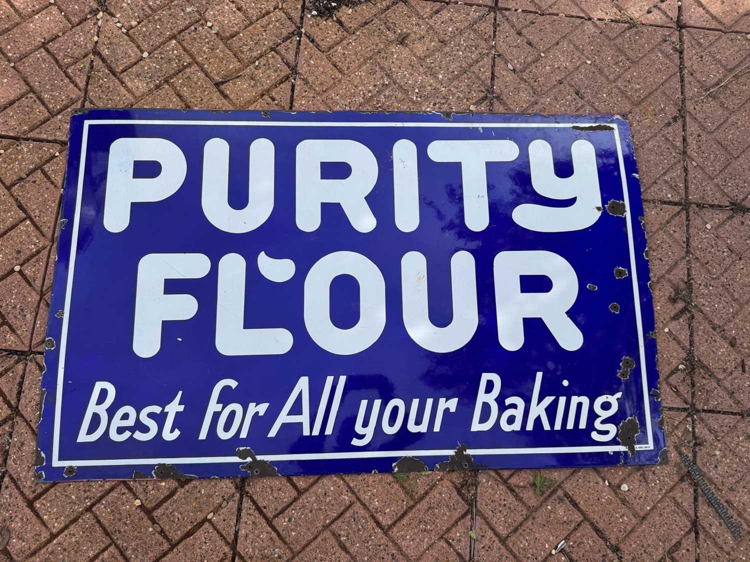 Lot 51 - PURITY FLOUR ENAMEL SIGN 48" X 30"