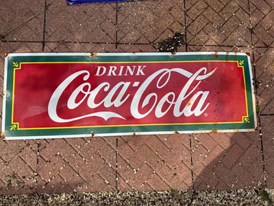 Lot 59 - DRINK COCA COLA ENAMEL SIGN 60" X 20"