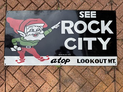 Lot 65 - SEE ROCK SALT ENAMEL SIGN 36" x 18"