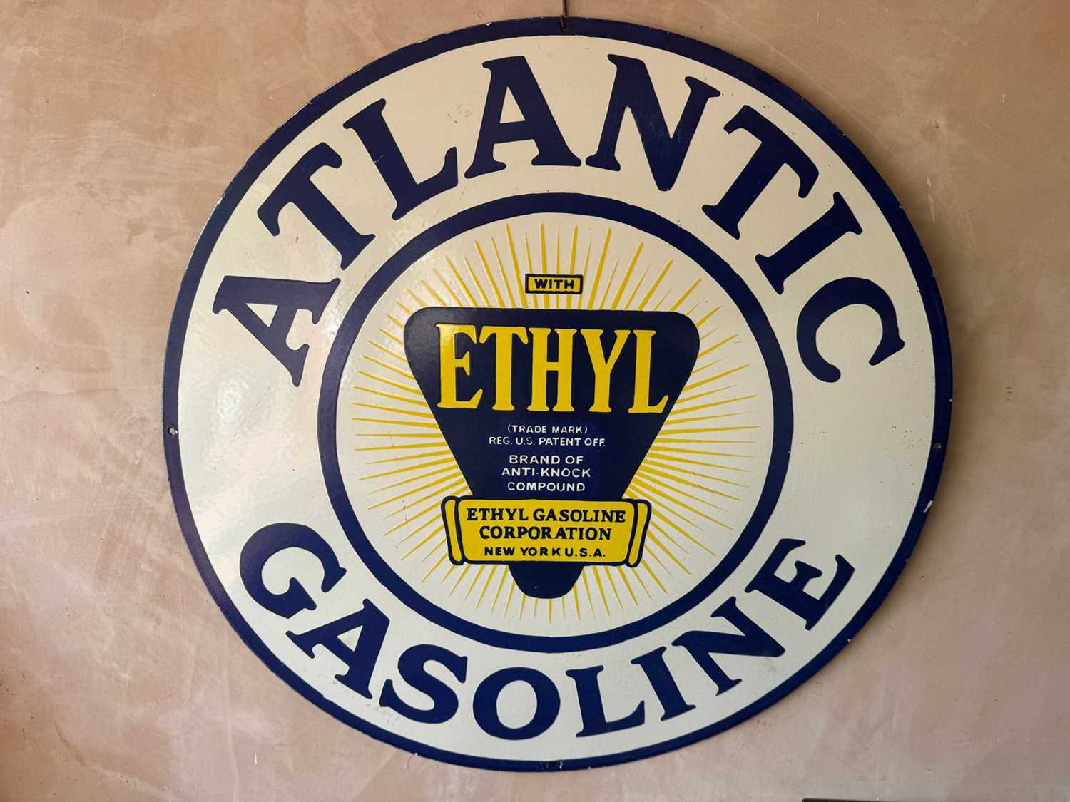 Lot 93 - ATLANTIC GASOLINE SIGN 30" DIA