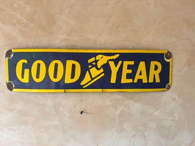 Lot 161 - GOOD YEAR ENAMEL SIGN 24" X 6"